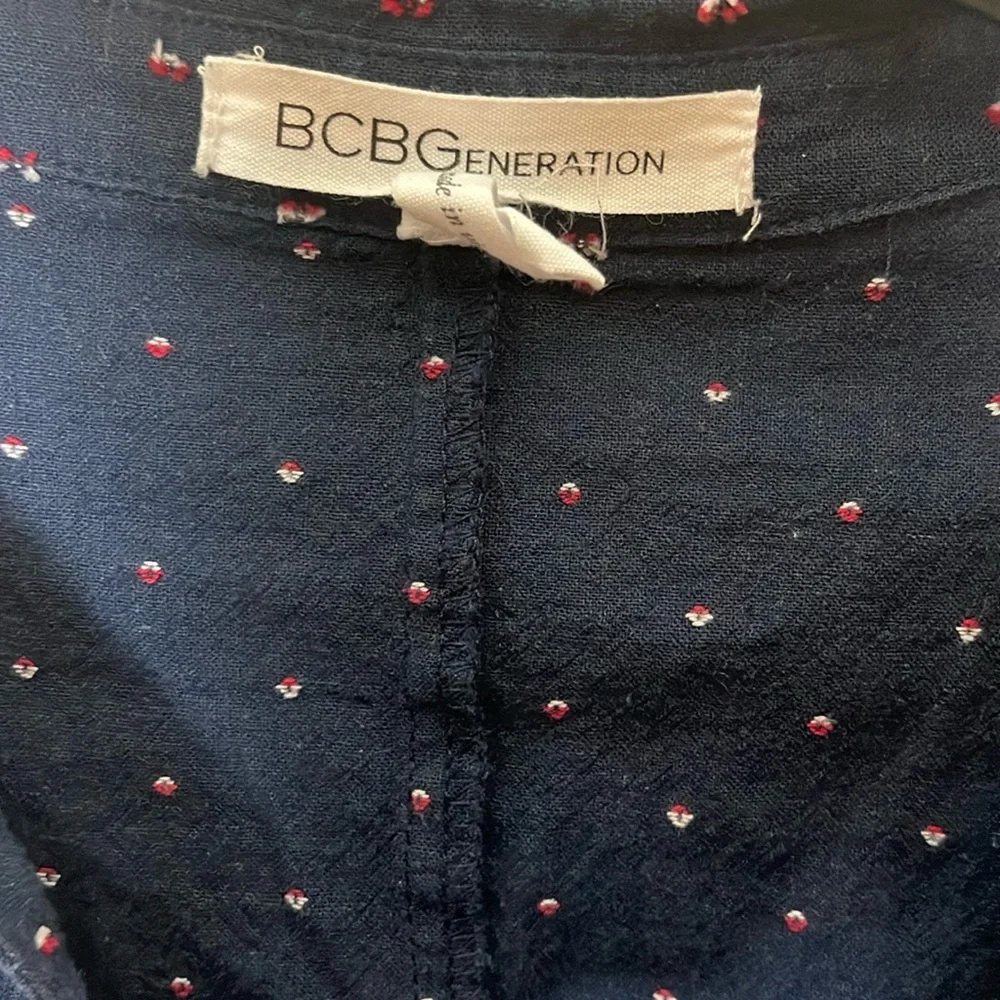 BCBGeneration Women's Blue Long Sleeve Shirt Dress 8 - Picture 5 of 7